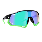 Óculos de Sol Performance Máscara Manila Preto e Verde c/ Moldura Removível - Polarizado UV400