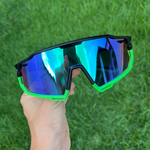 Óculos de Sol Performance Máscara Manila Preto e Verde c/ Moldura Removível - Polarizado UV400