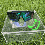 Óculos de Sol Performance Máscara Manila Preto e Verde c/ Moldura Removível - Polarizado UV400
