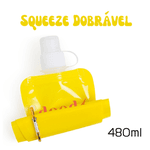 Garrafa Squeeze Colorida Hidratação Dobrável 480ml