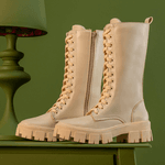 Bota Franshoes Montaria Feminino com Atacador Off White