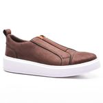 Sapatênis Masculino Franshoes Full Camurça Café com Elástico