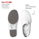Kit Sapato Antiderrapante BB65 Branco Soft Works EPI + 3 Pares Meias + 1 Par Palmilhas 