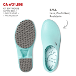Kit Sapato Antiderrapante BB65 Verde Medicina Soft Works EPI + 3 Pares Meias + 1 Par Palmilhas 