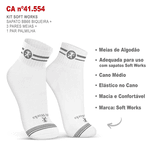 Kit Sapato Social Antiderrapante com Biqueira BB66 Branco Soft Works EPI + 3 Pares Meias + 1 Par Palmilhas 