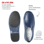 Kit Sapato Social Antiderrapante com Biqueira BB66 Marinho Soft Works EPI + 3 Pares Meias + 1 Par Palmilhas 