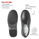 Kit Sapato Social Antiderrapante com Biqueira BB66 Preto Soft Works EPI + 3 Pares Meias + 1 Par Palmilhas 