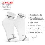 Kit Sapato Social Antiderrapante BB67 Branco Soft Works EPI + 3 Pares Meias + 1 Par Palmilhas 