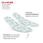 Kit Sapato Social Antiderrapante BB67 Branco Soft Works EPI + 3 Pares Meias + 1 Par Palmilhas 