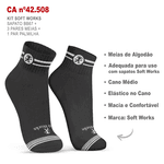 Kit Sapato Social Antiderrapante BB67 Preto Soft Works EPI + 3 Pares Meias + 1 Par Palmilhas 