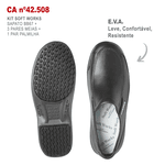Kit Sapato Social Antiderrapante BB67 Preto Soft Works EPI + 3 Pares Meias + 1 Par Palmilhas 