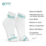 Kit 3 Pares Meias de Algodão Cano Médio Medicina Soft Works