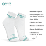 Kit 5 Pares Meias de Algodão Cano Médio Medicina Soft Works