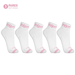 Kit 5 Pares Meias de Algodão Cano Médio Rosa Soft Works