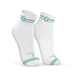 Meia de Algodão Cano Médio Branco com Verde Medicina Soft Works
