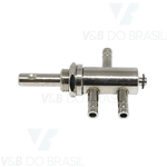 Válvula Desviadora de Fluxo 3 Vias - 1 Entrada e 2 Saídas (Com Knob)