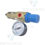 Filtro Regulador Ar C/ Dreno Semi-automático 1/4 C/ Proteção