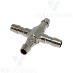 Conexão Cruz (Cruzeta) + Espigão para Mangueira 3,3mm