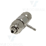 Conexão Tee (Rosca C/ Porcas) Espigão 3,3mm Mangueira 1,6mm