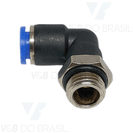Conexão Pneumática do Engate Rápido Cotovelo 8mm X 1/4''