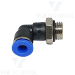 Conexão Pneumática do Engate Rápido Cotovelo 6mm X 1/4''