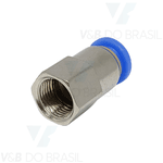 Conexão Engate Rápido Fêmea (Metal) 06mm X 1/8'' Npt