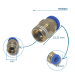 Conexão Engate Rápido Macho (metal) 08mm X 1/4