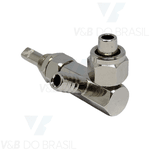 Registro de Água para Cuspideira 1 Mangueira sem Porca e 1 com Porca 3/16 (Sem Knob) - Modelo Gnatus