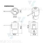 Válvula Bobina 13w 220/240v Rosca Fêmea 1/8 Thermoval 13592