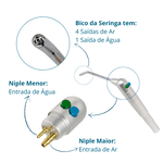 Seringa Tríplice Odontológica Max Alumínio Cabo Universal