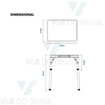 Mesa Dobrável em Alumínio com Tampo de Mdf 60x45cm
