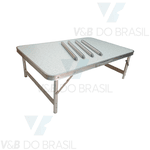 Mesa Dobrável em Alumínio com Tampo de Mdf 90x60cm