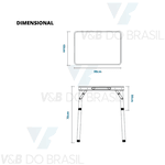 Mesa Dobrável em Alumínio com Tampo de Mdf 90x60cm