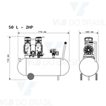 Compressor 2 Consultórios+bomba Vácuo 50l 2hp (220v) Evotech