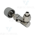 Registro de Água para Cuspideira 1 Mangueira sem Porca e 1 com Porca 3/16 (Com Knob) - Modelo Gnatus