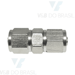Conexão União Reta Metal (Com Porcas) 6mm