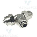 Conexão Tee Metal (Com Porcas) 8mm