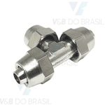 Conexão Tee Metal (Com Porcas) 8mm