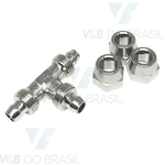 Conexão Tee Metal (Com Porcas) 8mm