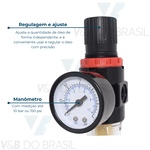 Filtro Regulador de Ar com Dreno 1/4 Semi-automático