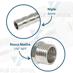 Conexão / Niple de Metal 1/4