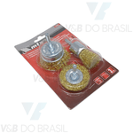 Jogo de Escova Circular de Aço Carbono com 3 Peças