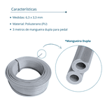 Mangueira Dupla de Pedal 6,3 X 3,3mm (pu): 3 Metros