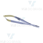 Porta Agulha Castroviejo Reto 14cm com Vídia e Trava