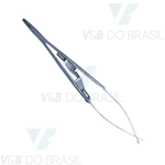 Porta Agulha Castroviejo Reto 14cm com Vídia e Trava
