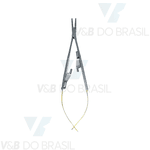 Porta Agulha Castroviejo Reto 14cm com Vídia e Trava