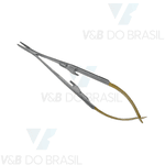 Porta Agulha Castroviejo Reto 16cm com Vídia e Trava