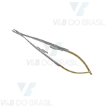 Porta Agulha Castroviejo Reto 18cm com Vídia e Trava