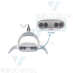 Cabeçote Refletor Odontológico 4 Leds Gnatus