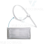 Abraçadeira de Nylon 3,0x200mm Branca (Kit 100)